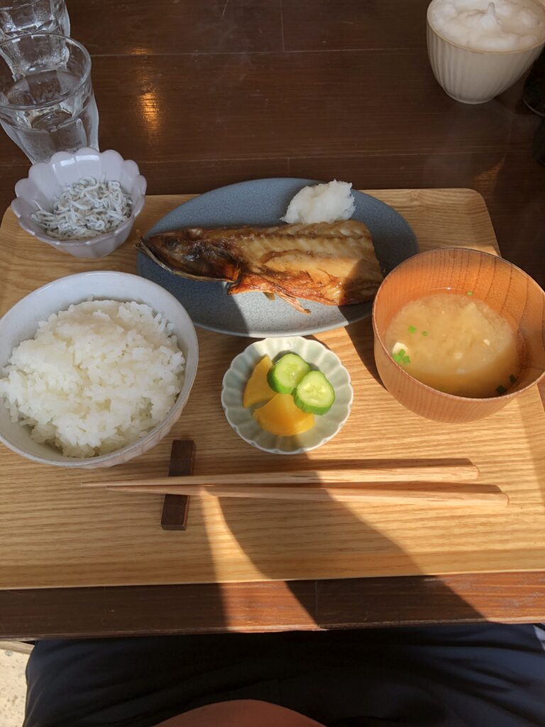 さば干物定食＆しらす